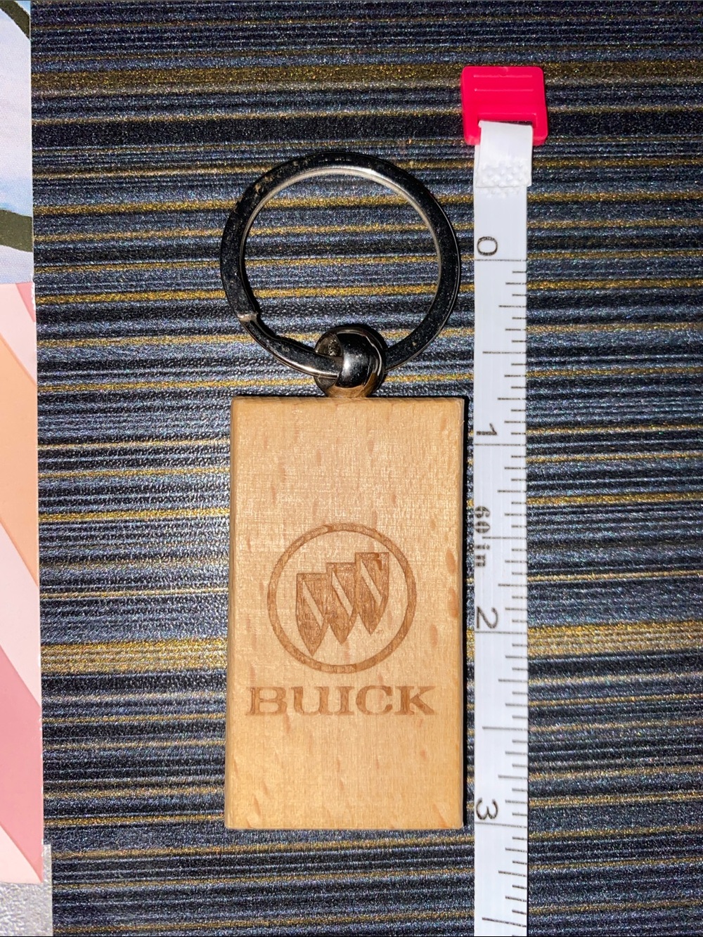 Buick Engraved Wooden Keychain - Natural Wood